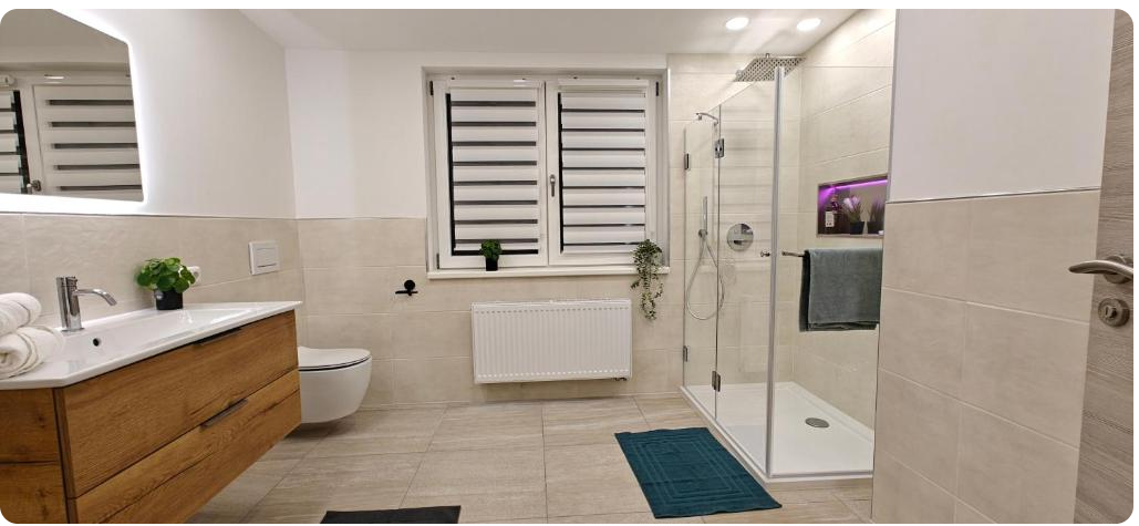 Panoramablick – Bad mit Dusche